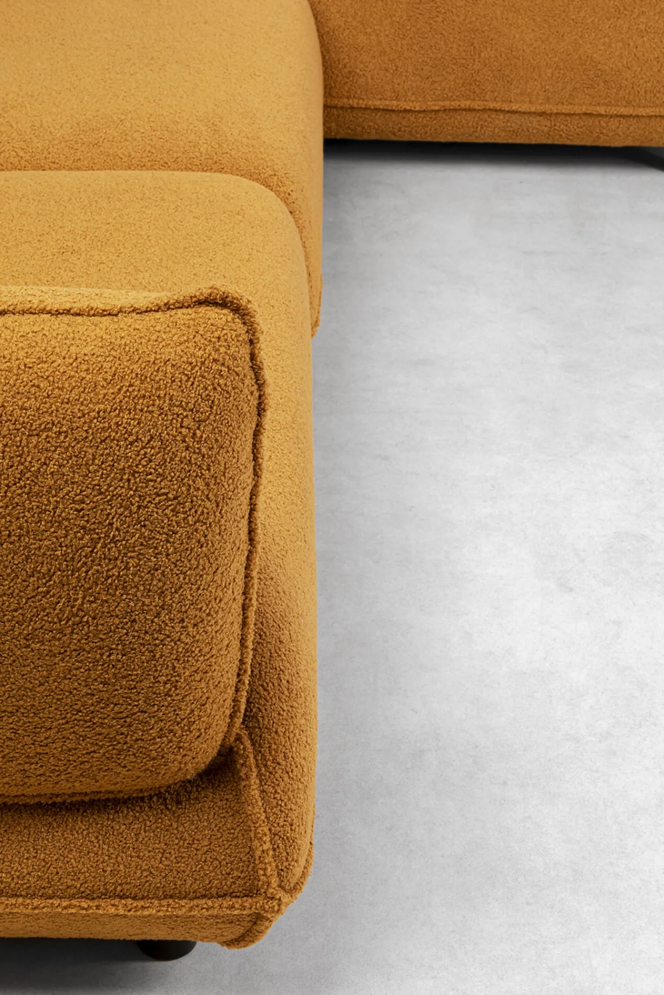 Best KARE Design Narożnik prawy w kolorze żółtym tkanina pluszowa 302x160 cm - KARE