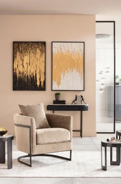 New KARE Design Obraz Abstract 80x120 cm czarno-złoty - KARE