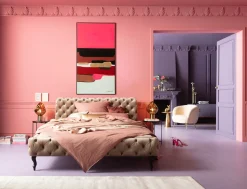 Online KARE Design Obraz abstrakcyjne kształty ręcznie malowany 73x143 cm różowy - KARE