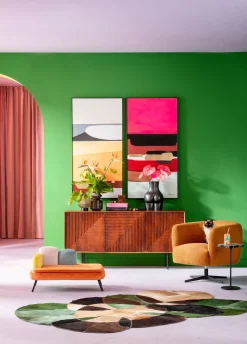 Online KARE Design Obraz abstrakcyjne kształty ręcznie malowany 73x143 cm różowy - KARE