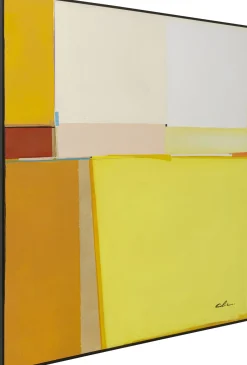 Sale KARE Design Obraz abstrakcyjne kształty żółty 113x113 cm - KARE