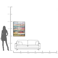 Discount KARE Design Obraz abstrakcyjny kolorowy z czarną ramą 80x100 cm - KARE