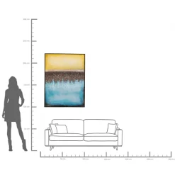 Discount KARE Design Obraz abstrakcyjny ręcznie malowany niebieski 90x120 cm - KARE