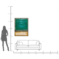 Hot KARE Design Obraz abstrakcyjny ręcznie malowany zielony 90x120 cm - KARE