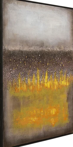 Sale KARE Design Obraz abstrakcyjny ręcznie malowany żółty 90x120 cm - KARE