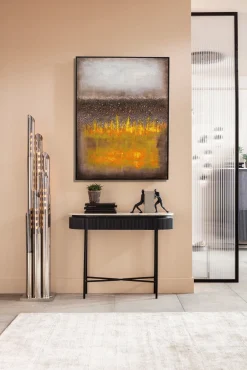 Sale KARE Design Obraz abstrakcyjny ręcznie malowany żółty 90x120 cm - KARE