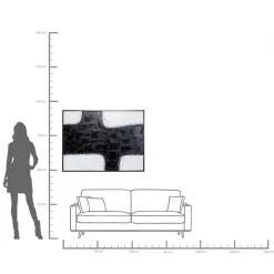 Fashion KARE Design Obraz czarno-biały abstrakcja farby akrylowe 120x90 cm - KARE