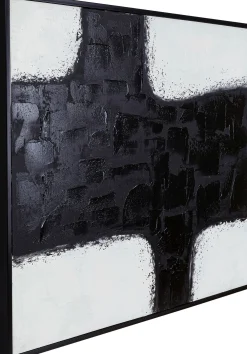 Fashion KARE Design Obraz czarno-biały abstrakcja farby akrylowe 120x90 cm - KARE