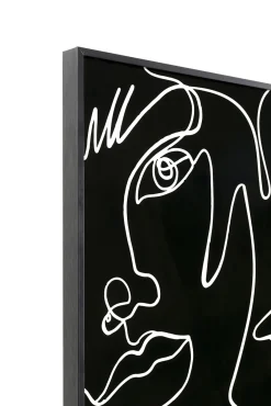 Hot KARE Design Obraz czarno-biały twarze abstrakcyjne rama z aluminium 150x100 cm - KARE