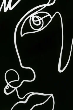 Hot KARE Design Obraz czarno-biały twarze abstrakcyjne rama z aluminium 150x100 cm - KARE