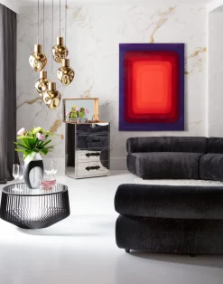 New KARE Design Obraz czerwono-niebieski płótno bawełniane prostokąty 120x160 cm - KARE