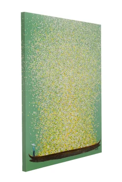 Clearance KARE Design Obraz łódź i białe kwiaty 80x100 cm zielone tło - KARE