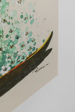 Sale KARE Design Obraz łódź i zielone kwiaty 120x160 cm beżowe tło - KARE