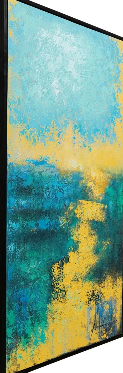 Sale KARE Design Obraz do salonu duży ręcznie malowany odcienie niebieskiego 125x215 cm - KARE