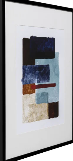 Online KARE Design Obraz do salonu motywy abstrakcyjne odcienie niebieskie rama czarna 60x80 cm - KARE