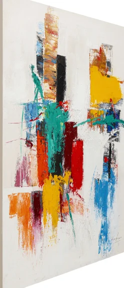 New KARE Design Obraz do salonu 120x150 cm abstrakcyjny ręcznie malowany kolorowe wzory - KARE