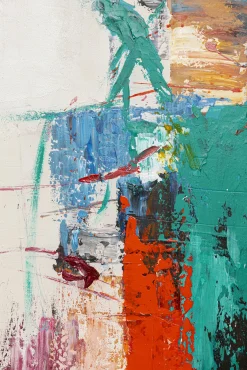 New KARE Design Obraz do salonu 120x150 cm abstrakcyjny ręcznie malowany kolorowe wzory - KARE