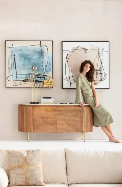 Best KARE Design Obraz Dust 100x100 cm niebieski - KARE