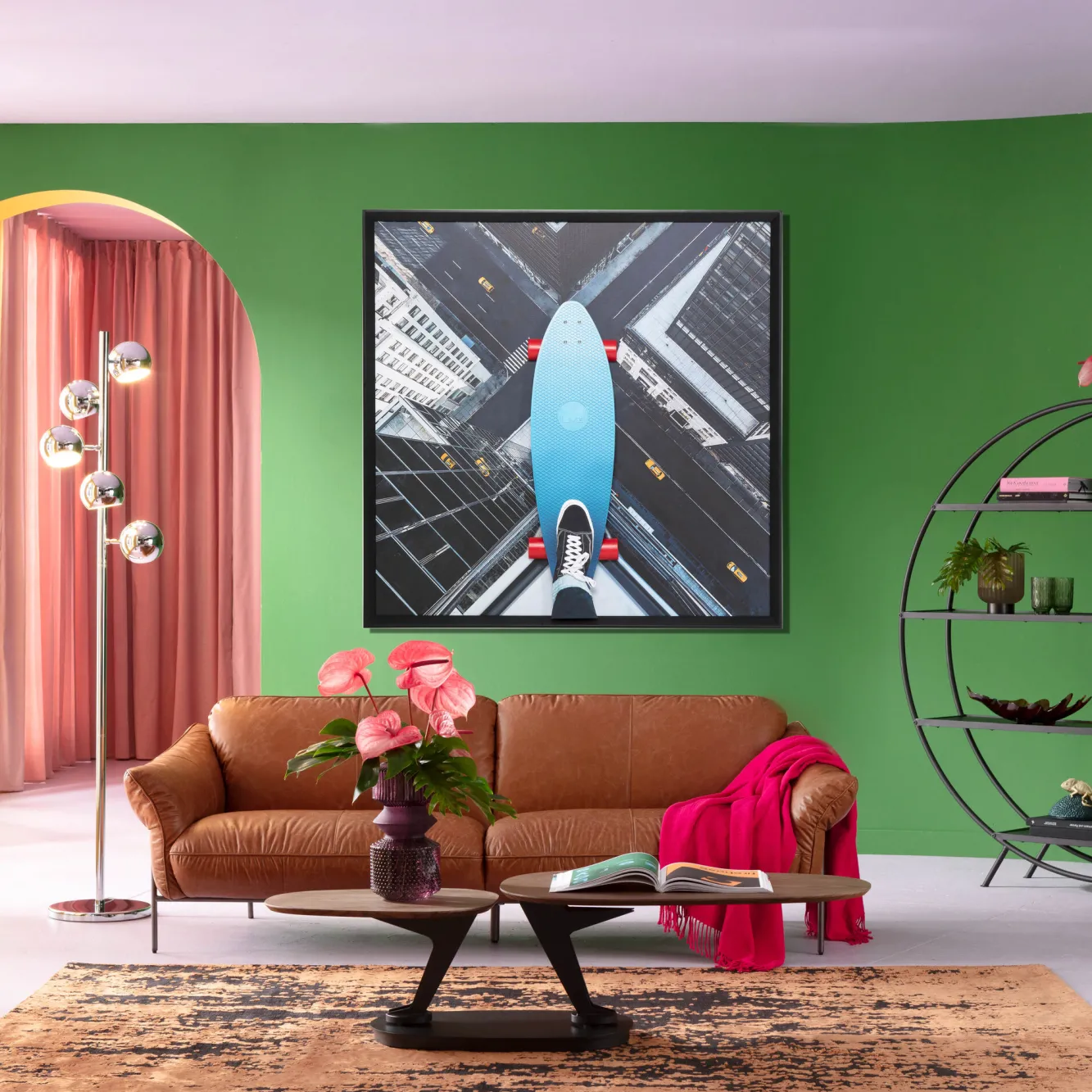 Fashion KARE Design Obraz duży do salonu kolorowy 3D skater 149x149 cm - KARE