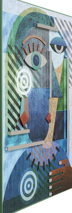 New KARE Design Obraz kolorowy abstrakcyjna twarz 100x150 cm ręczne wykonanie - KARE