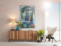 New KARE Design Obraz kolorowy abstrakcyjna twarz 100x150 cm ręczne wykonanie - KARE