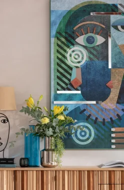 New KARE Design Obraz kolorowy abstrakcyjna twarz 100x150 cm ręczne wykonanie - KARE