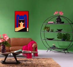 Clearance KARE Design Obraz kolorowy do salonu dziewczyna w okularach 60x90 cm - KARE