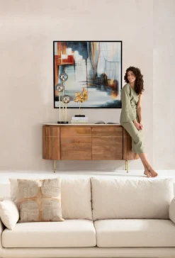 Fashion KARE Design Obraz kolorowy ręcznie malowany motyw abstrakcyjny 100x100 cm - KARE