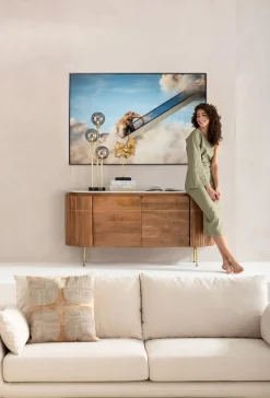 Best KARE Design Obraz kolorowy słoń w chmurach rama czarna z aluminium 150x100 cm - KARE