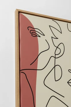 Online KARE Design Obraz 3-kolorowy twarze abstrakcyjne rama w kolorze naturalnym 90x120 cm - KARE