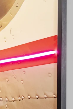 Discount KARE Design Obraz LED kolorowy 120x80 cm 80's samolot i kobieta - KARE