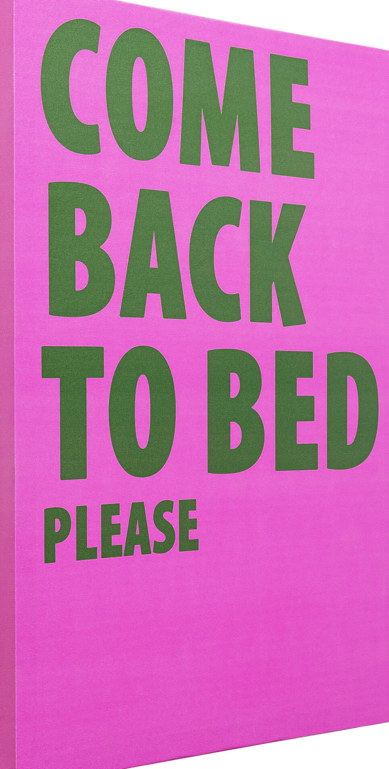 Hot KARE Design Obraz różowy z zielonym napisem Come Back To Bed Please 40x50 cm - KARE