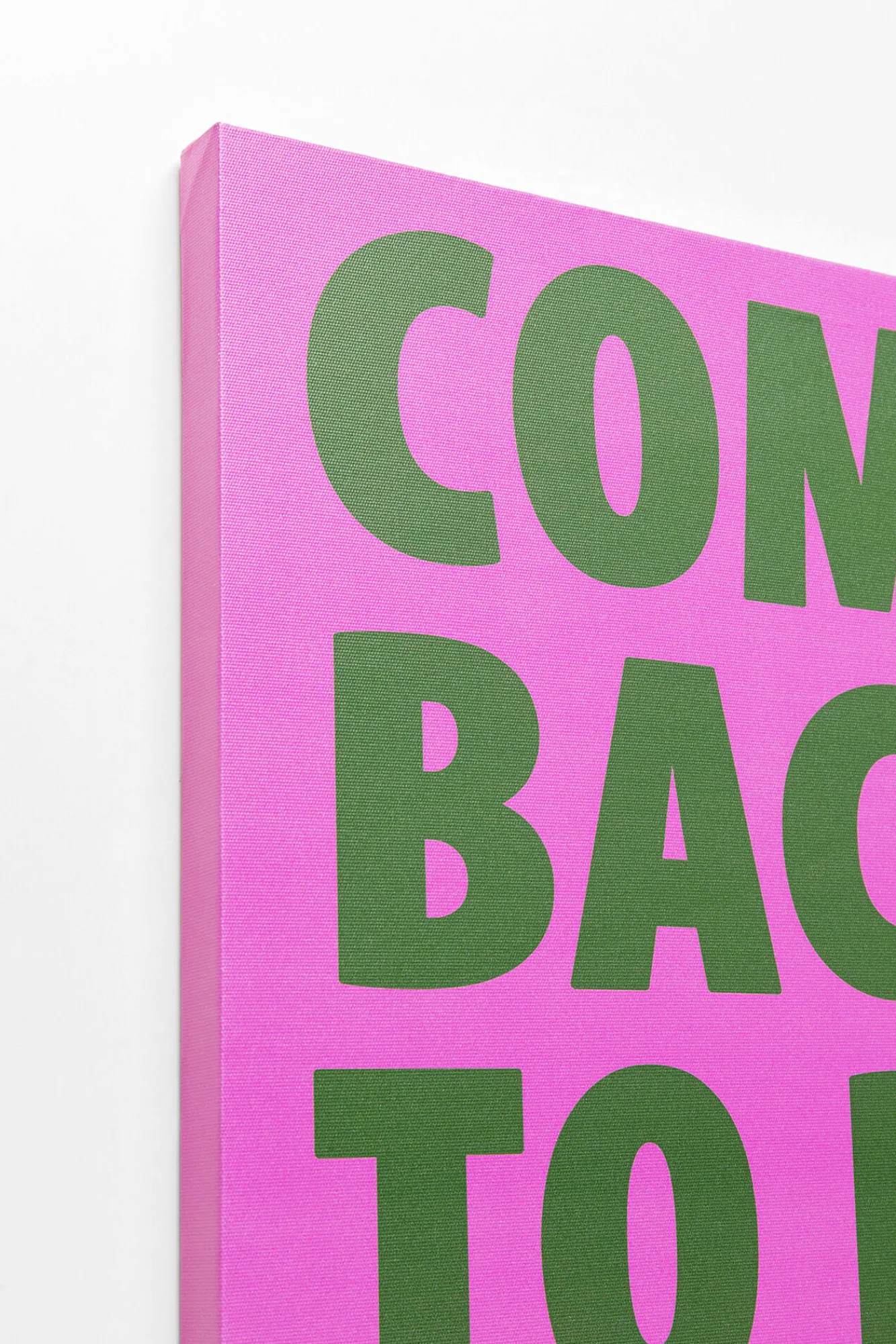 Hot KARE Design Obraz różowy z zielonym napisem Come Back To Bed Please 40x50 cm - KARE