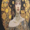 Clearance KARE Design Obraz szklany Art Nouveau Lady 3D 120x120cm - KARE