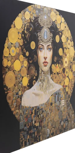 Clearance KARE Design Obraz szklany Art Nouveau Lady 3D 120x120cm - KARE