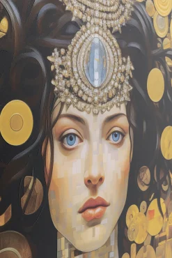 Clearance KARE Design Obraz szklany Art Nouveau Lady 3D 120x120cm - KARE