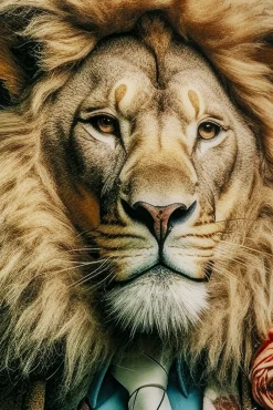 New KARE Design Obraz szklany duży 100x150 cm motyw zwierzęcy pan lew - KARE