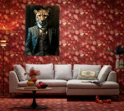 Hot KARE Design Obraz szklany duży 100x150 cm motyw zwierzęcy pan gepard - KARE
