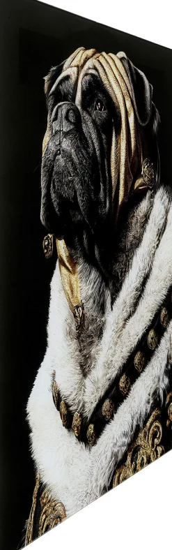 Outlet KARE Design Obraz szklany kolorowy król mops 40x60 cm - KARE