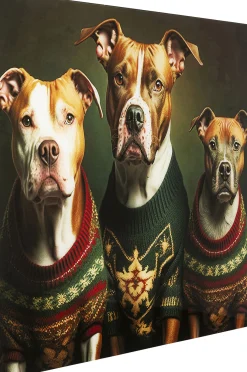 Outlet KARE Design Obraz szklany kolorowy 110x90 cm psia rodzina - KARE