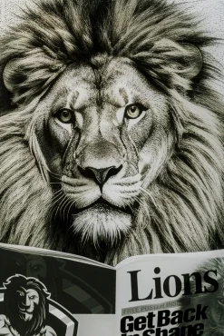 Fashion KARE Design Obraz szklany 60x80 cm motyw zwierzęcy lew w toalecie - KARE