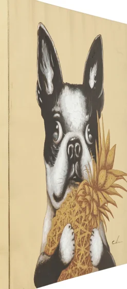 Fashion KARE Design Obraz Touched Dog with Pineapple 80x80 cm - KARE