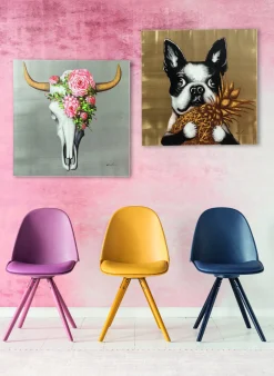 Fashion KARE Design Obraz Touched Dog with Pineapple 80x80 cm - KARE