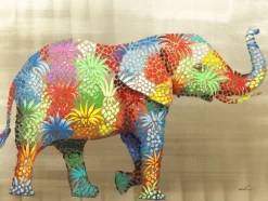 Sale KARE Design Obraz Touched Flower Elephant 120x90 cm kolorowy - KARE