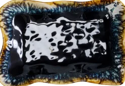 Discount KARE Design Półmisek kamionkowy ciemnoniebieski 26x17 cm - KARE