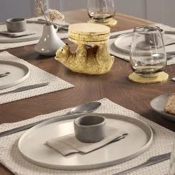 Clearance KARE Design Podkładki pod kubki Playing Bear Ø8 cm złote - KARE