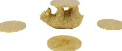 Clearance KARE Design Podkładki pod kubki Playing Bear Ø8 cm złote - KARE