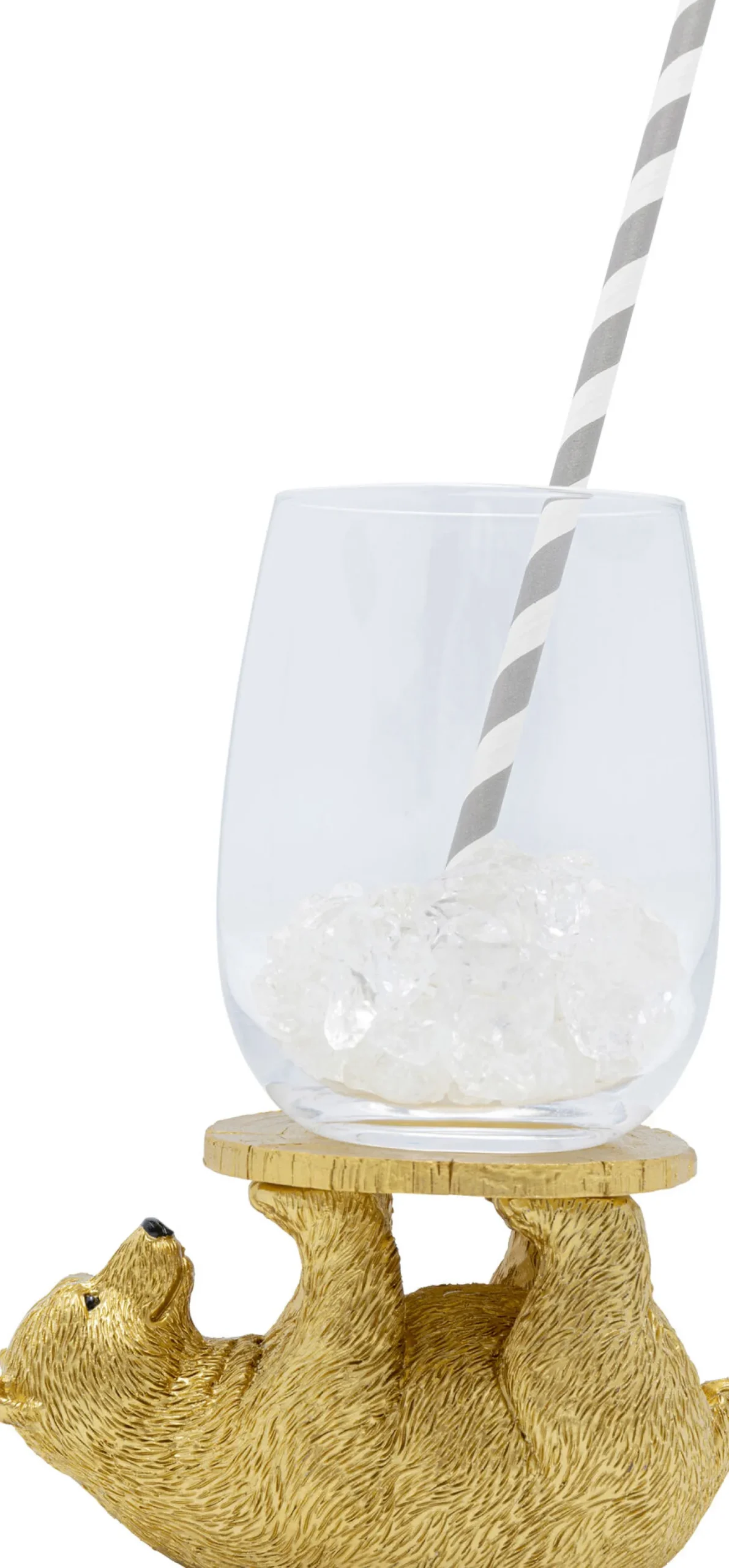 Clearance KARE Design Podkładki pod kubki Playing Bear Ø8 cm złote - KARE