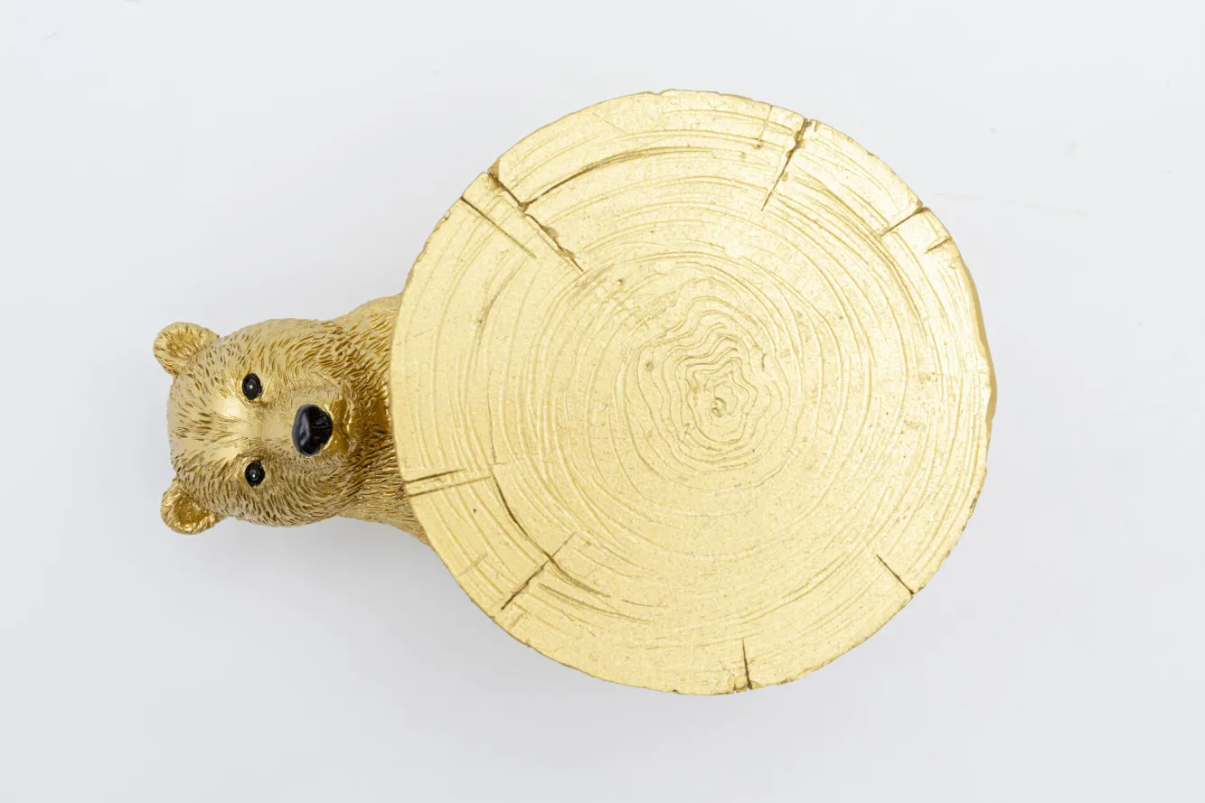 Clearance KARE Design Podkładki pod kubki Playing Bear Ø8 cm złote - KARE