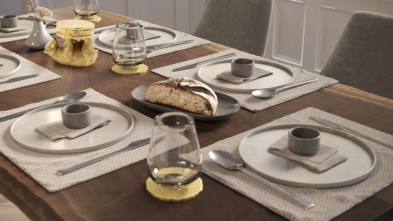 Clearance KARE Design Podkładki pod kubki Playing Bear Ø8 cm złote - KARE